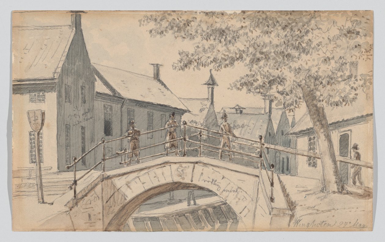Un puente sobre un canal en Winschoten de Martinus Rørbye