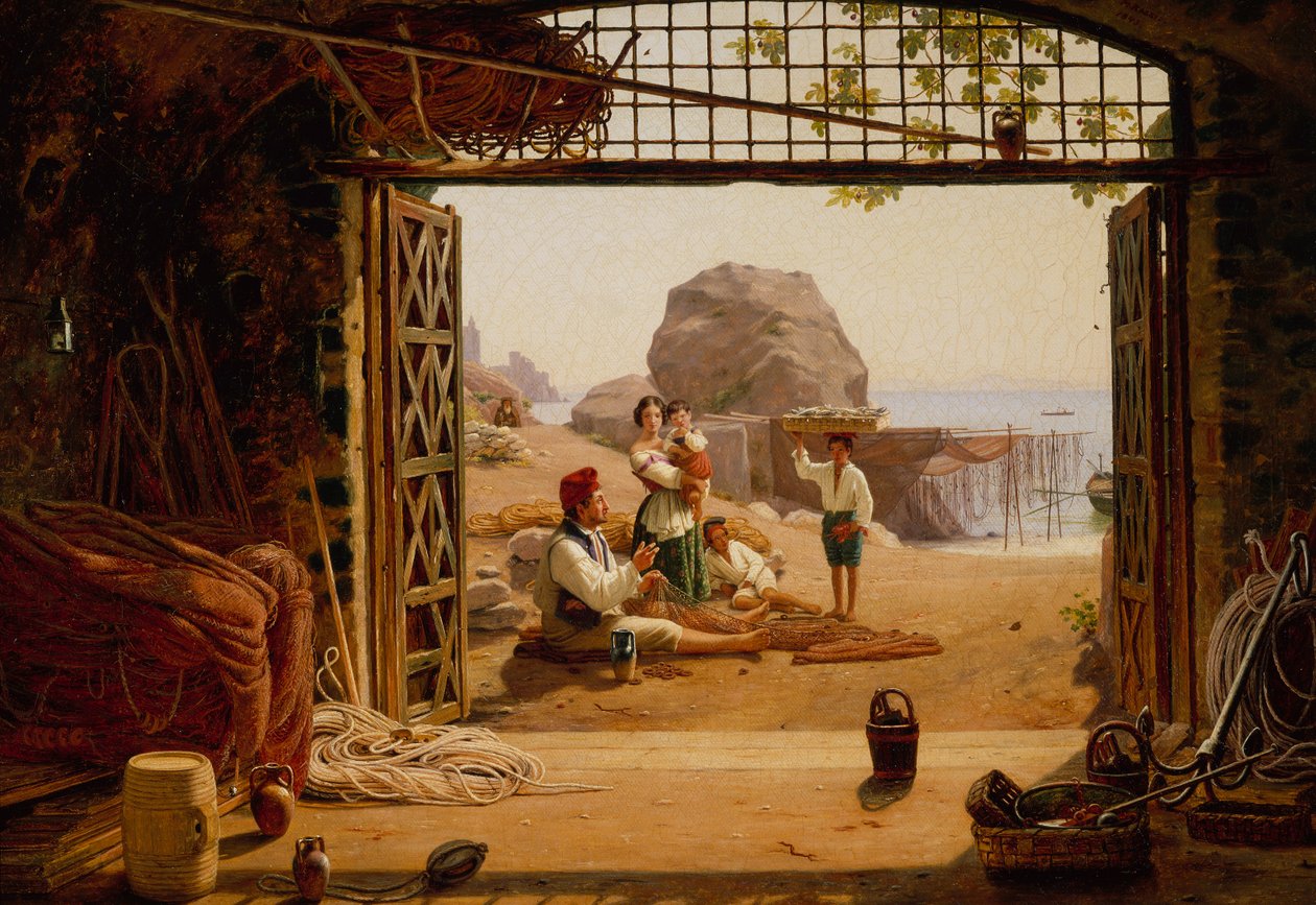 Una Familia de Pescadores Napolitanos de Martinus Rorbye