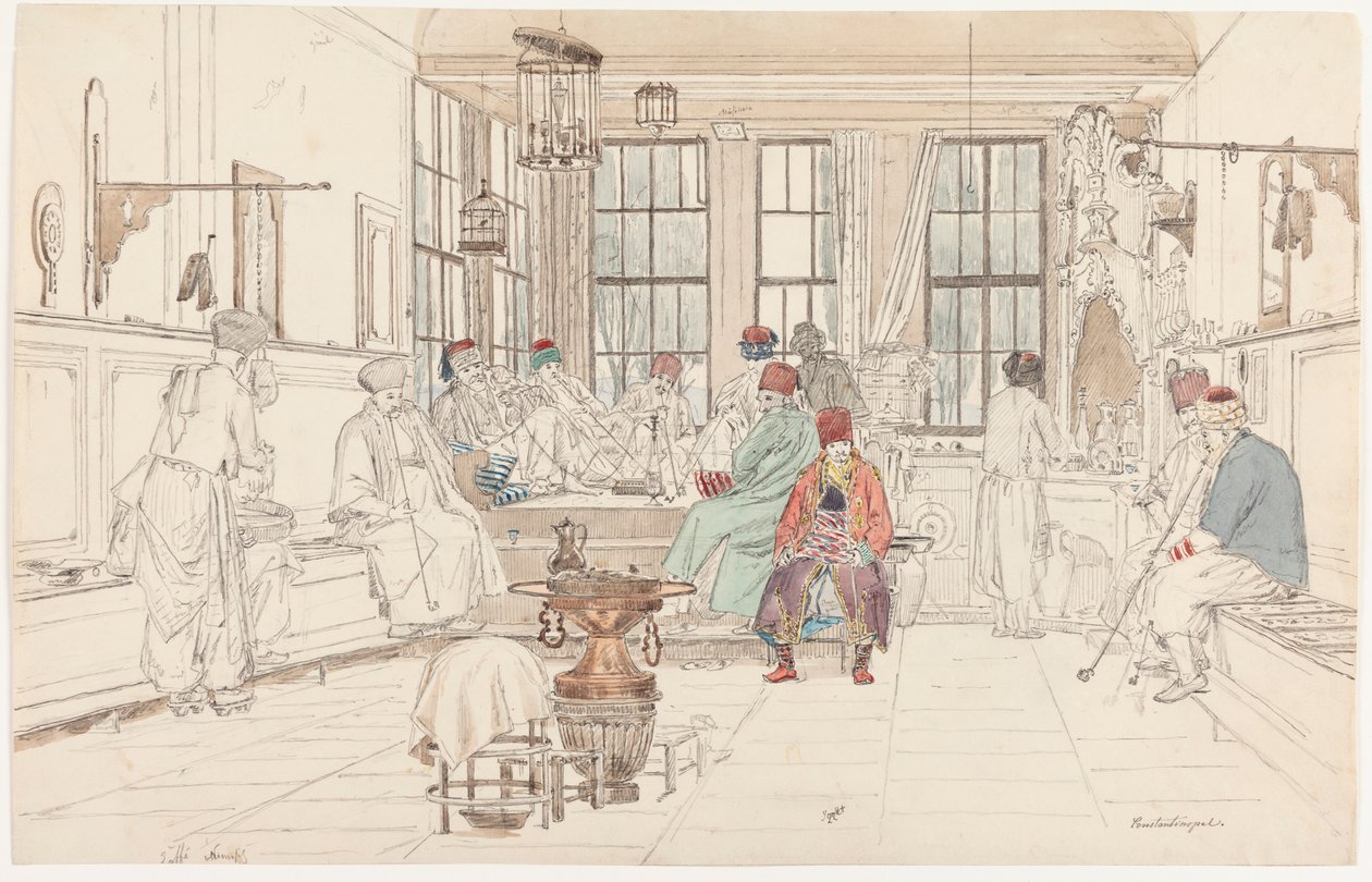 El interior de un café turco de Martinus Rørbye