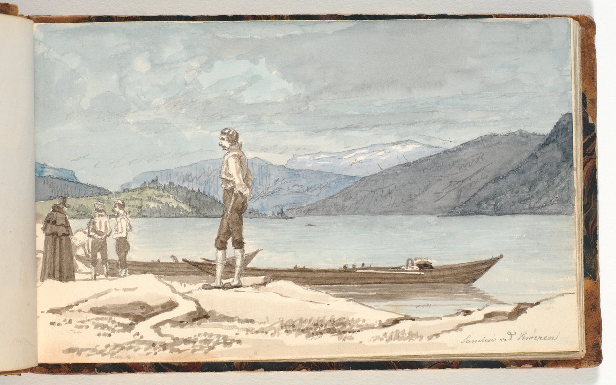 Un lugar de cruce. Figuras junto a botes de Martinus Rørbye