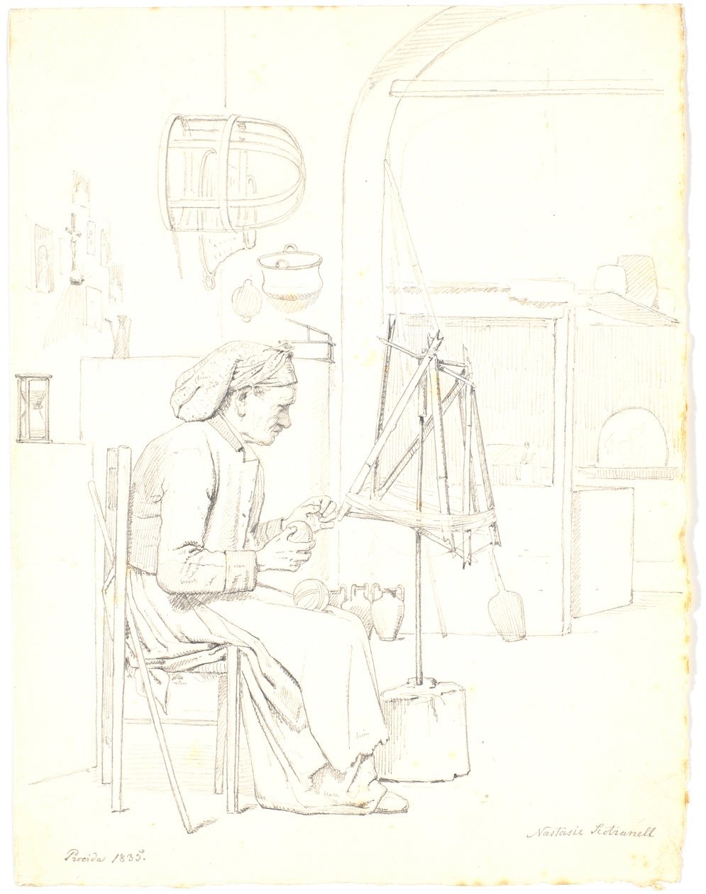 Anciana devanando hilo de Martinus Rørbye