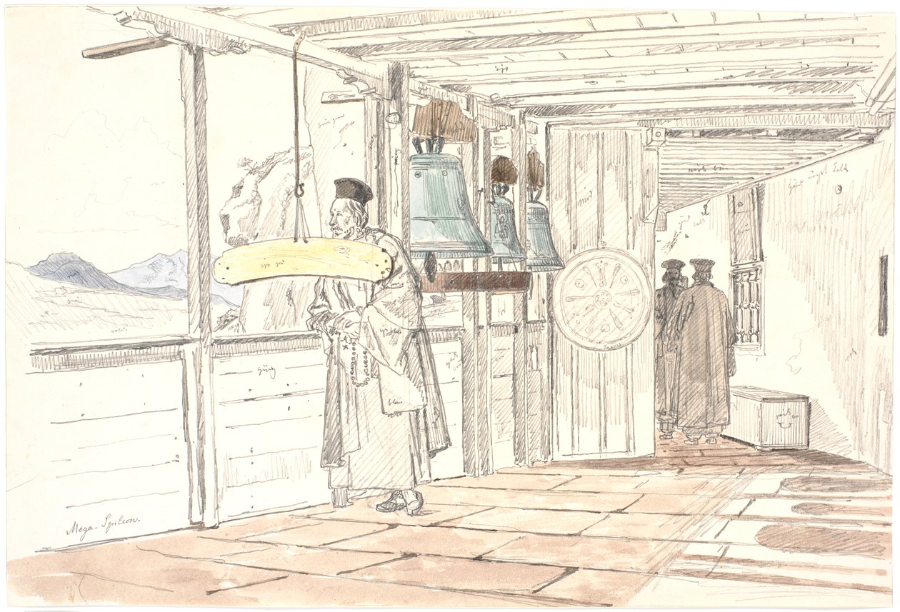 Pasillo del claustro con campanas de Martinus Rørbye
