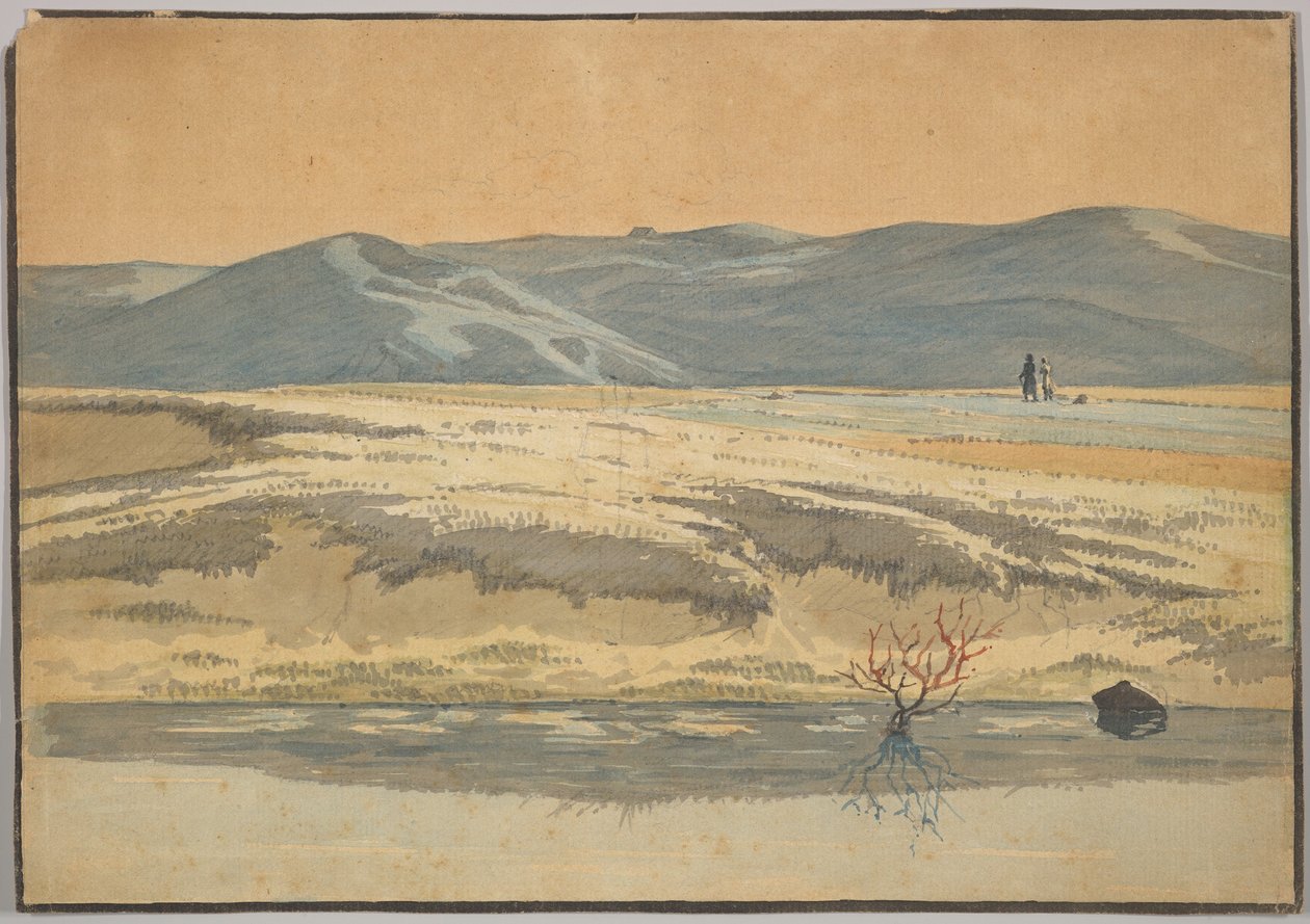 Paisaje cerca de Bangsbo, Jutlandia Septentrional, con dos figuras de Martinus Rørbye