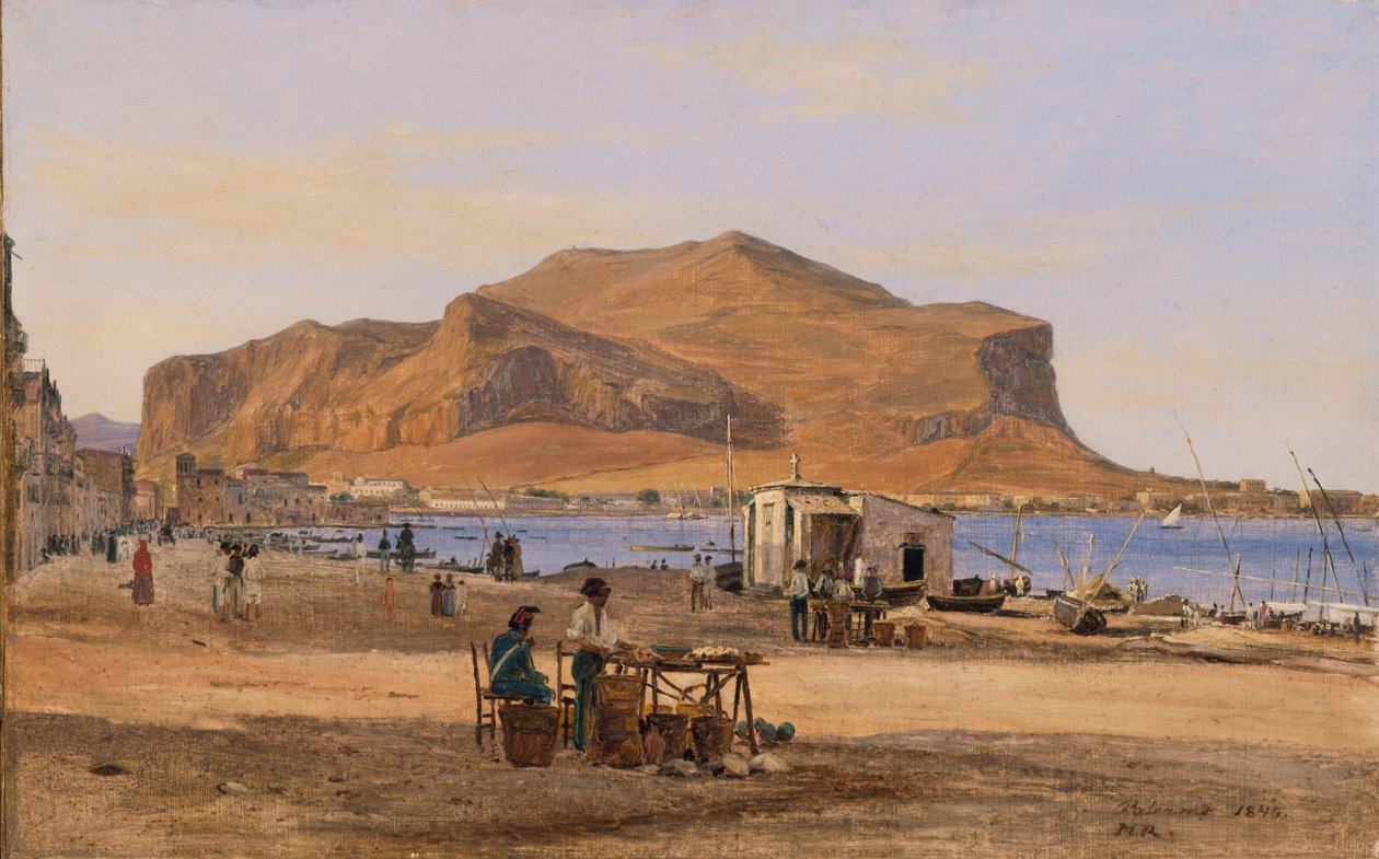 El puerto de Palermo con vistas al Monte Pellegrino de Martinus Rørbye