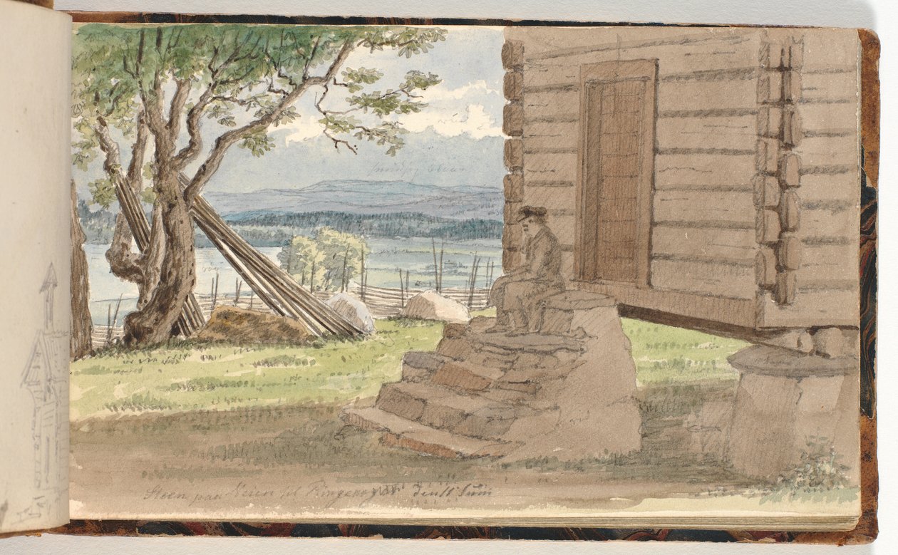 Paisaje con cabaña de montaña de Martinus Rørbye