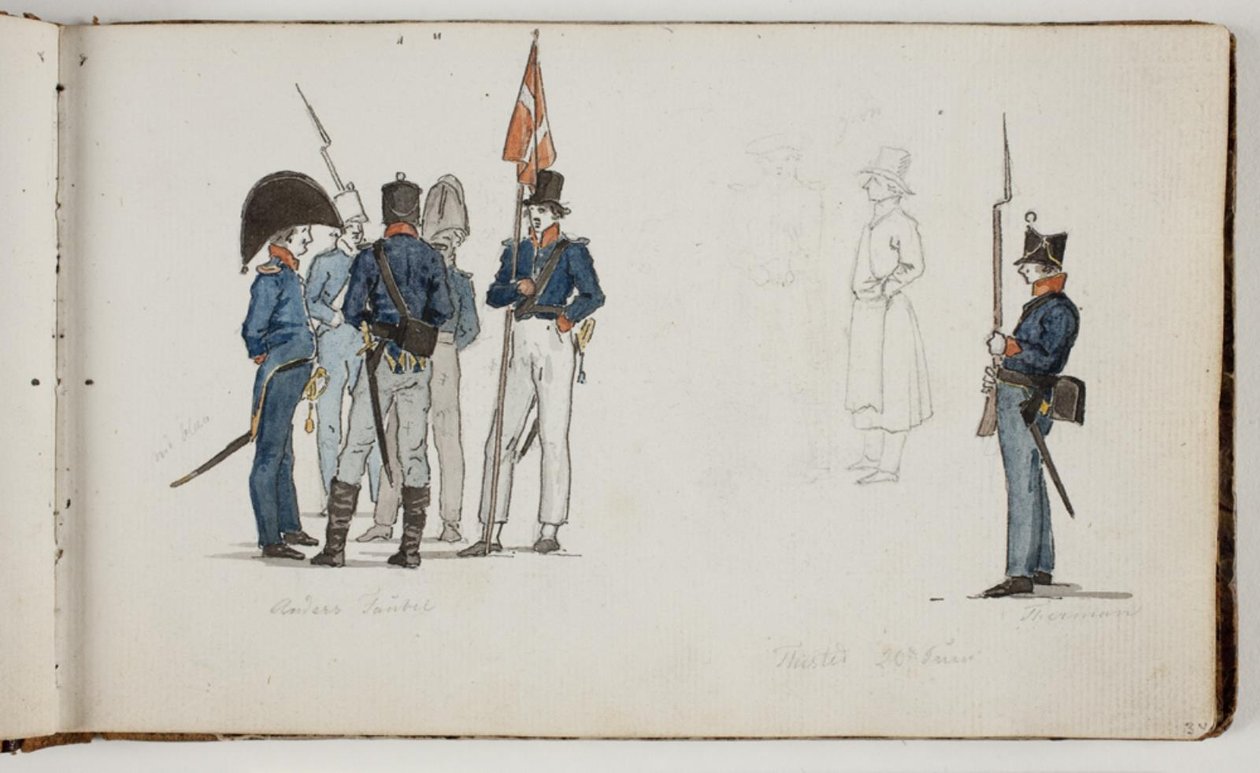 Estudios sobre soldados de Martinus Rørbye