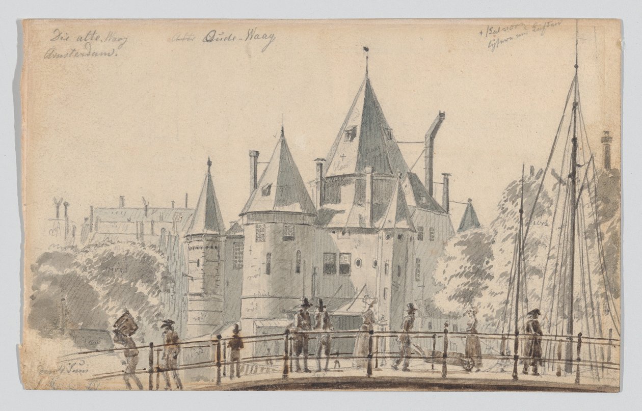 La Oude Waag de Ámsterdam vista desde el noreste de Martinus Rørbye