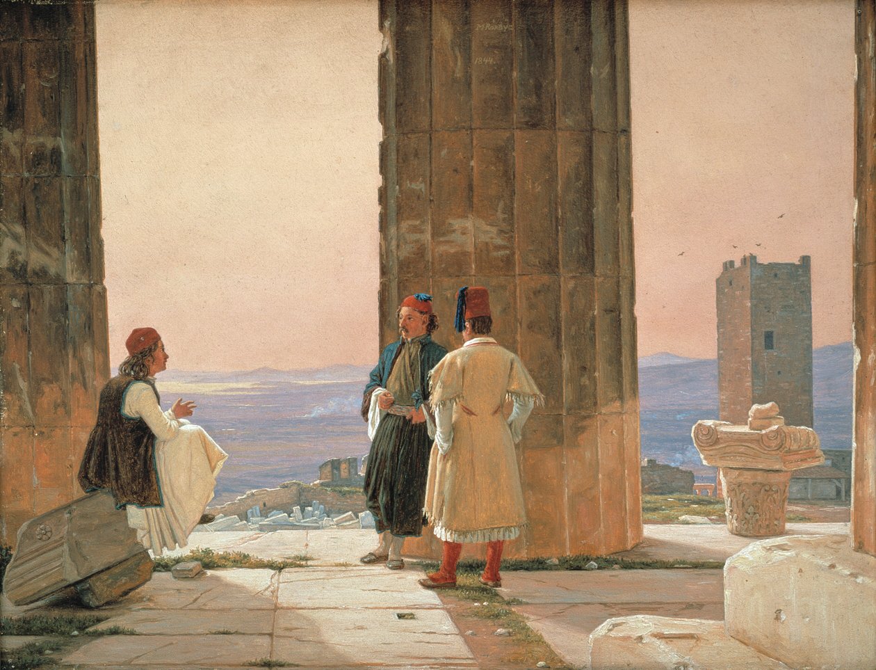 La vista desde el Templo de Atenea en la Acrópolis de Martinus Rørbye
