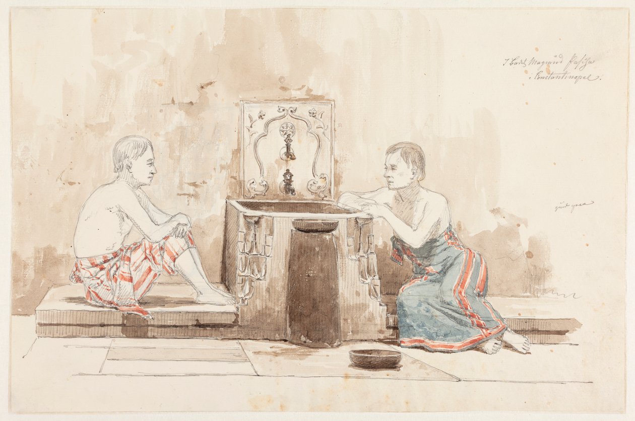 Dos hombres junto a un pozo de Martinus Rørbye