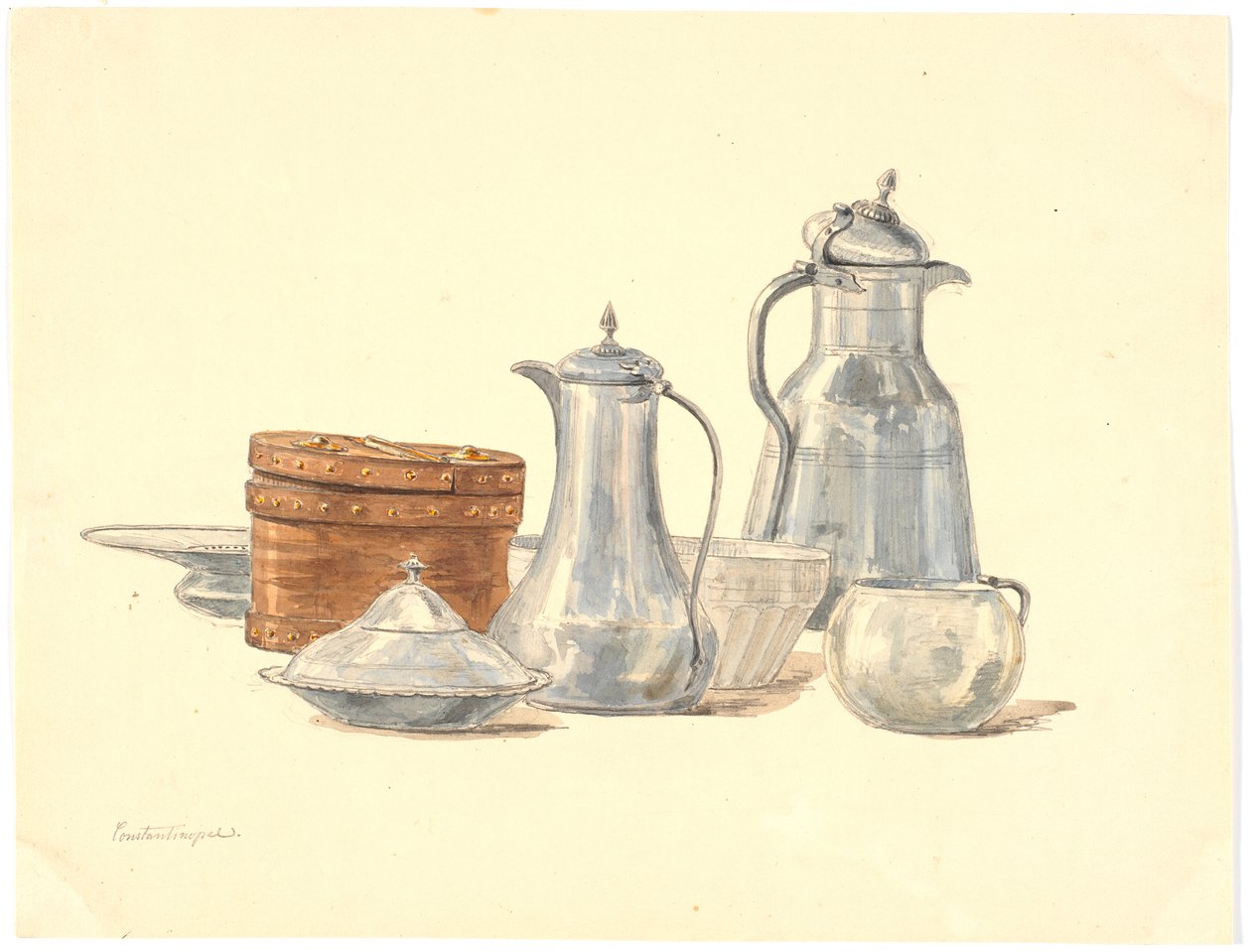 Vasijas y jarras turcas de Martinus Rørbye