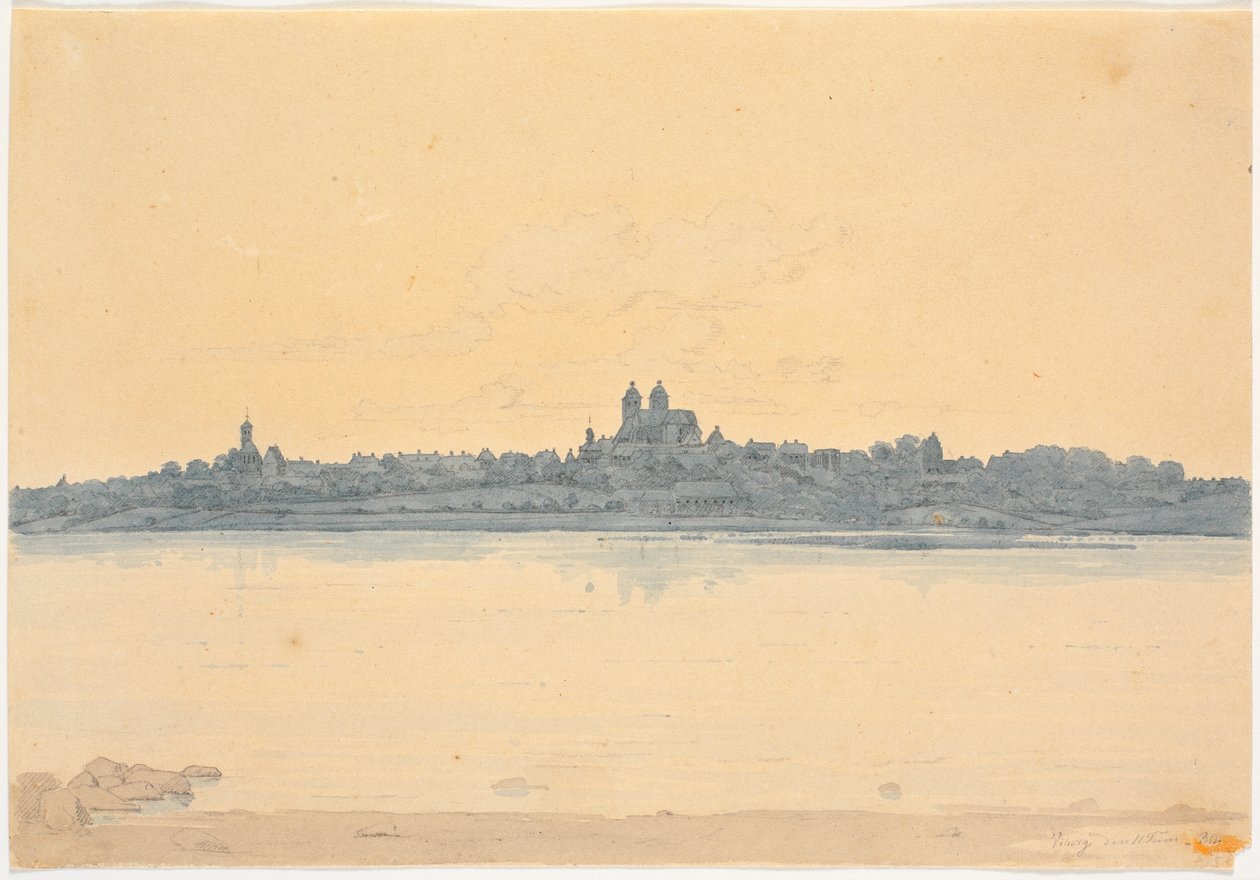Viborg visto desde Asmild Klosterhave cerca de Søndersø de Martinus Rørbye