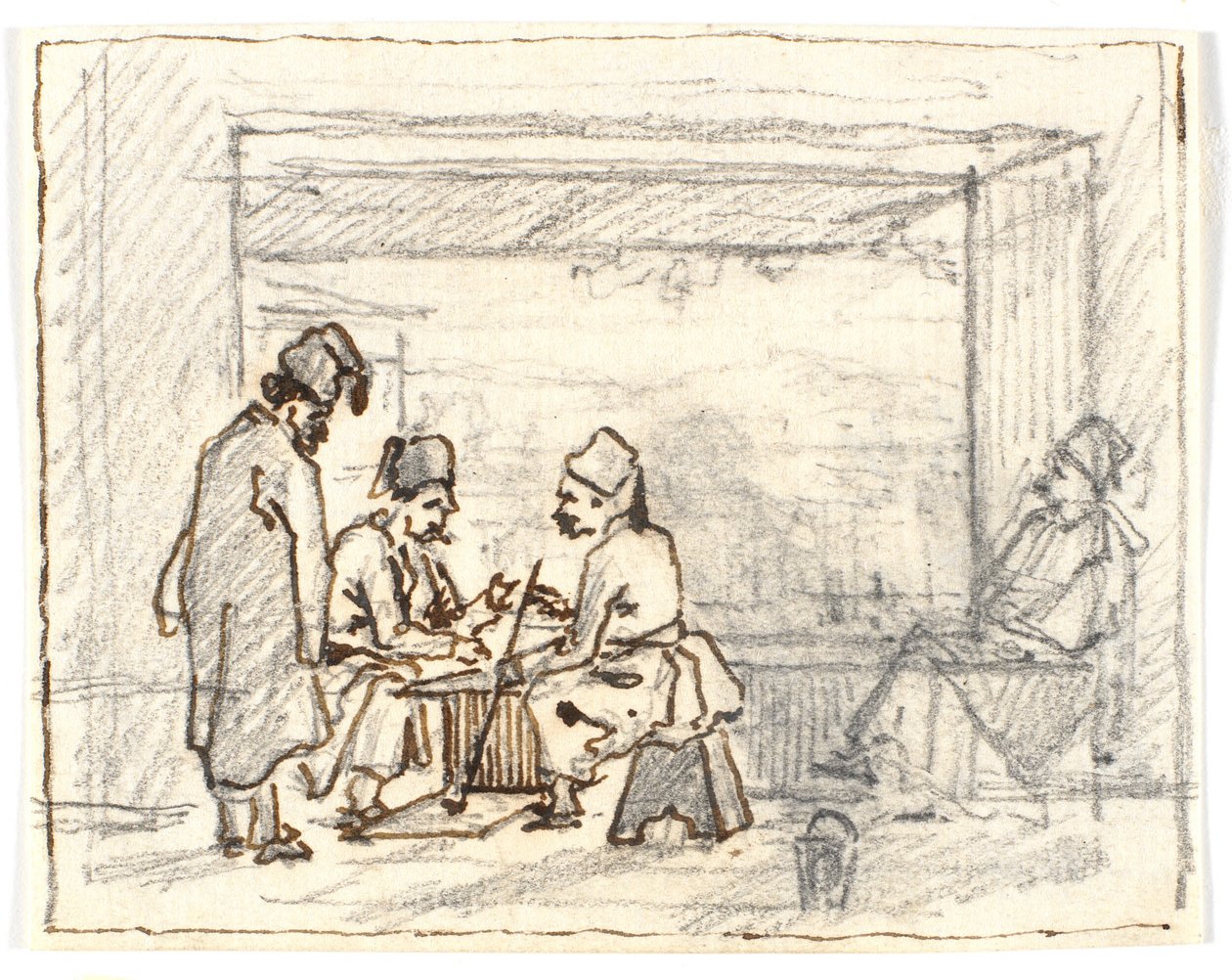 Orientales jugando a las cartas de Martinus Rørbye