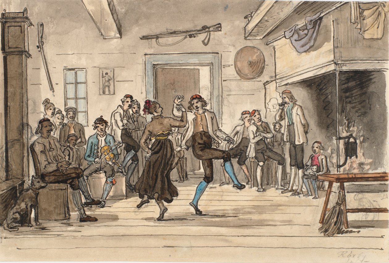Danza en una casa de campesinos noruega de Martinus Rørbye