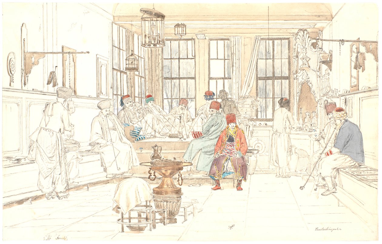 El interior de un café turco de Martinus Rørbye