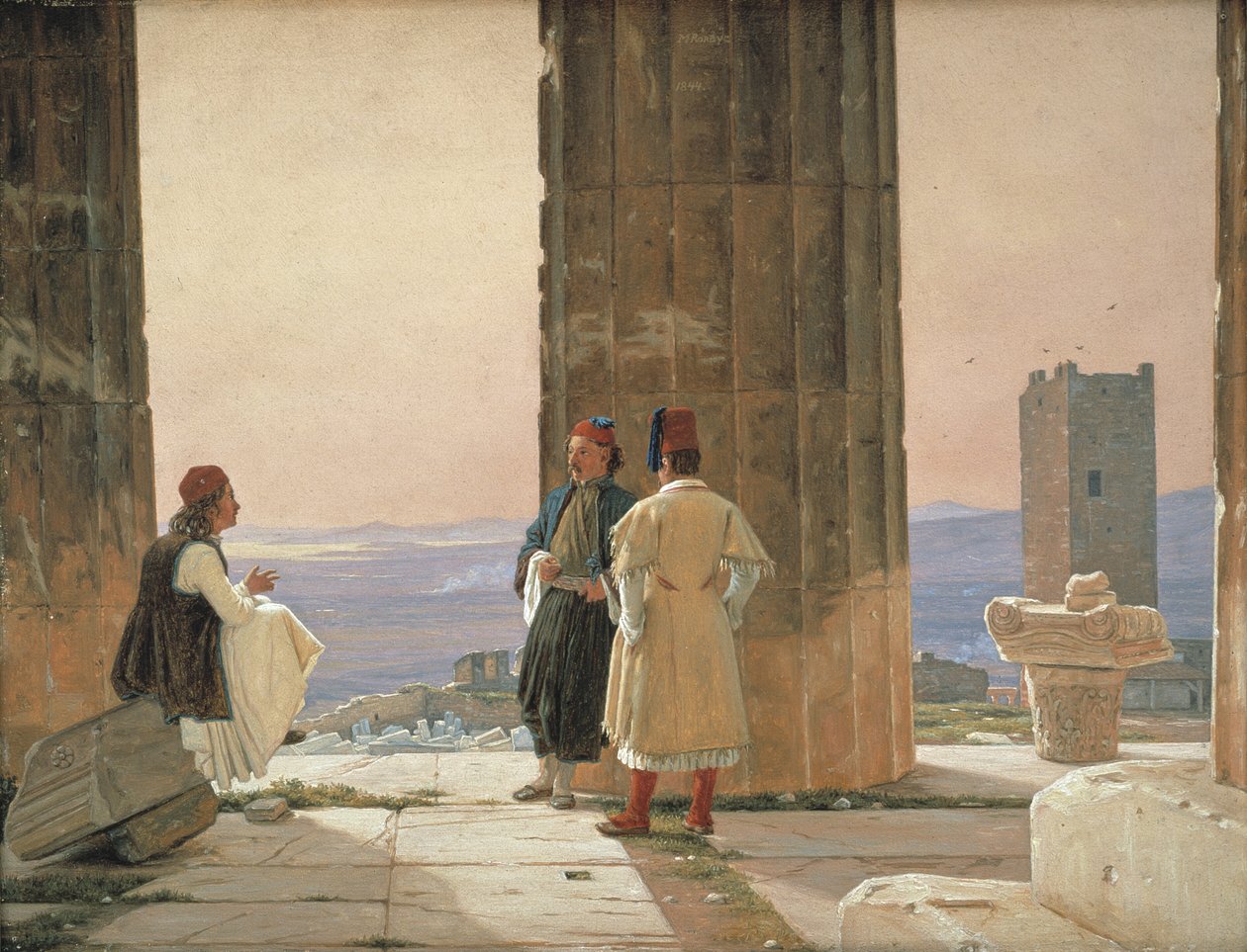 La vista desde el Templo de Atenea en la Acrópolis de Martinus Rørbye