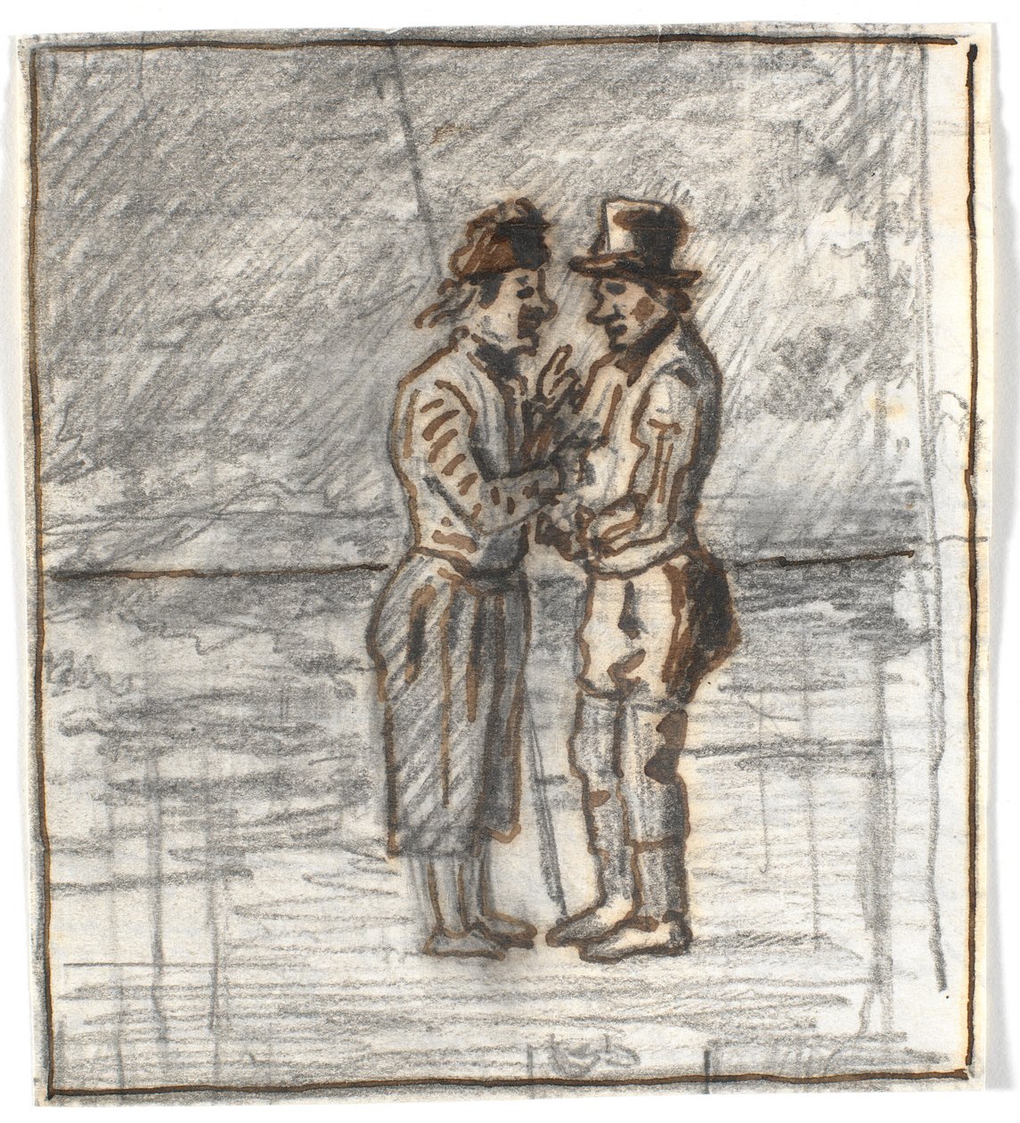 Dos habitantes de Skagen conversando junto al mar de Martinus Rørbye