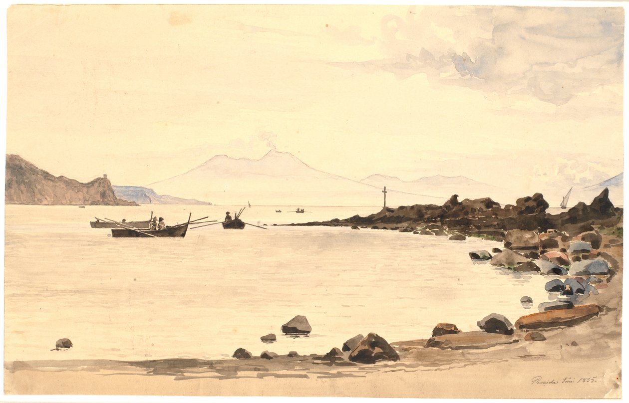 Vista hacia el Vesubio desde Procida de Martinus Rørbye