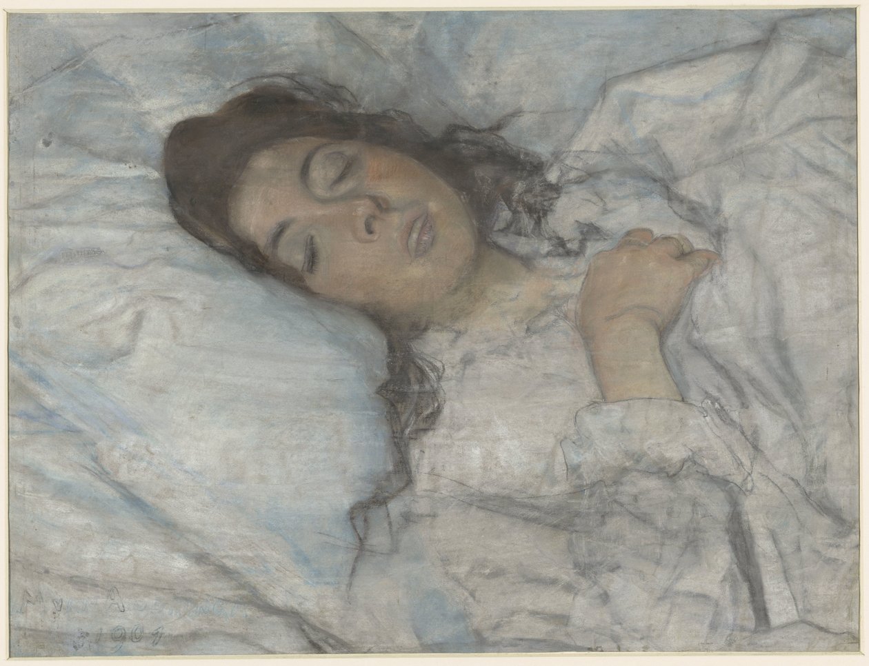 Mujer dormida de Martinus van Andringa (signed by artist)