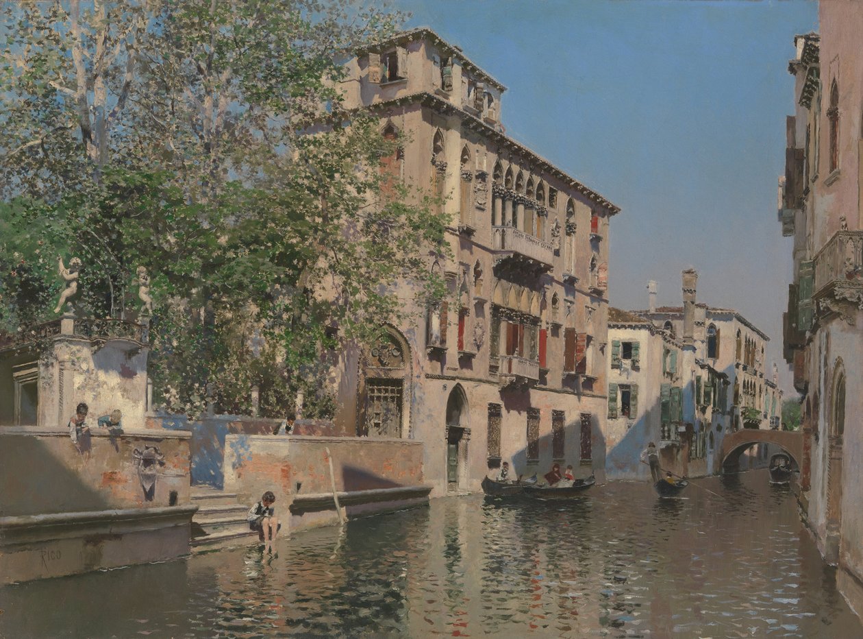 Un canal en Venecia, c.1875 de Martín Rico y Ortega