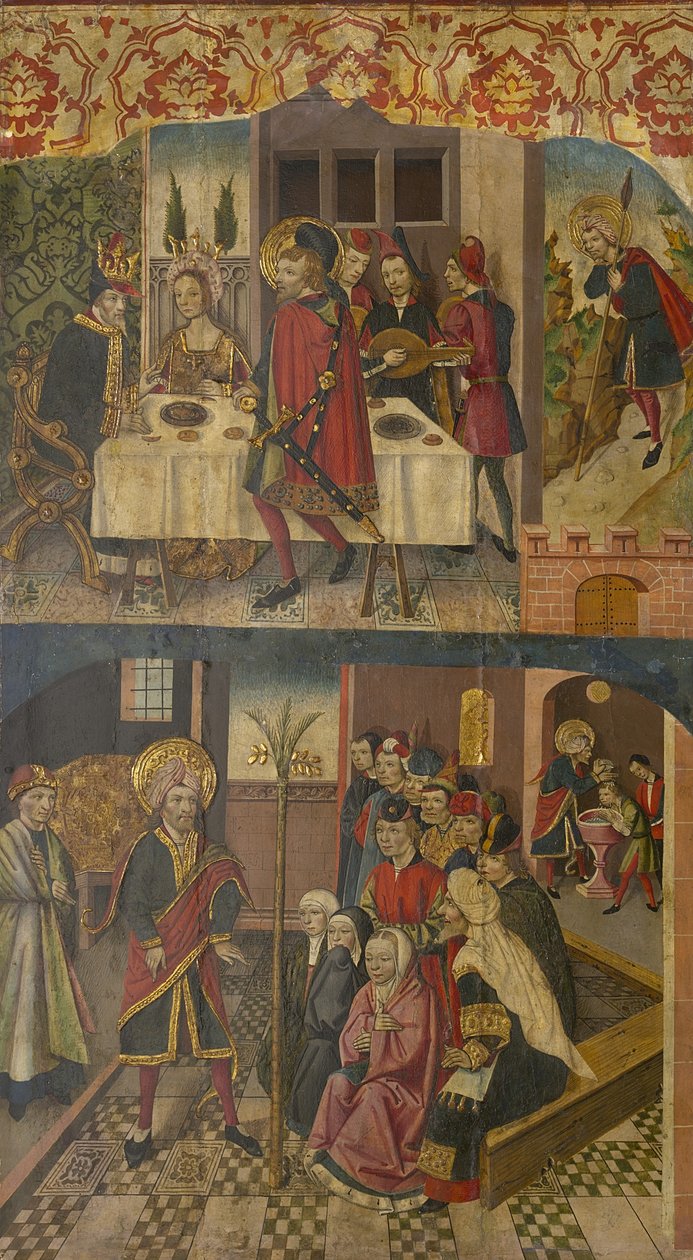 San Cristóbal despidiéndose del Rey que temía a Satanás, San Cristóbal y sus conversos de Martín de Soria