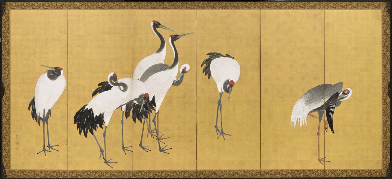 Grullas, Periodo Anei, 1772 de Maruyama Okyo