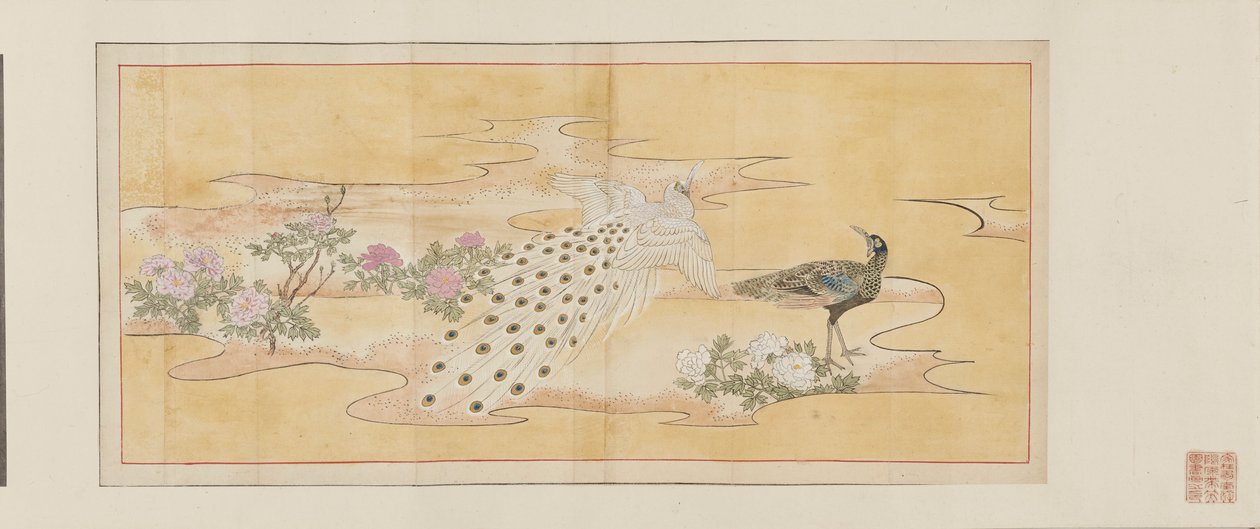 Boceto preparatorio para una pintura sobre biombo de Maruyama Okyo