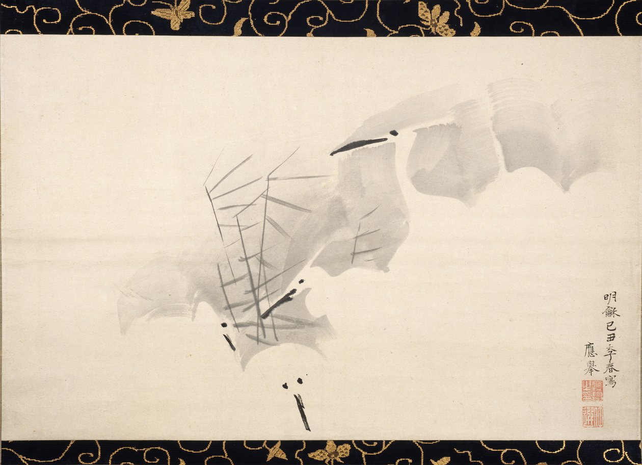 Garzas blancas, 1769 de Maruyama Okyo