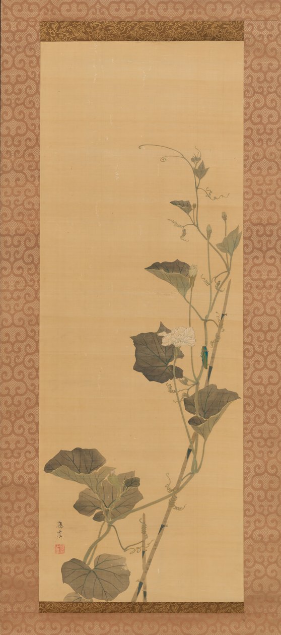 Flores de calabaza y escarabajo, principios del siglo XIX de Maruyama Ôshin