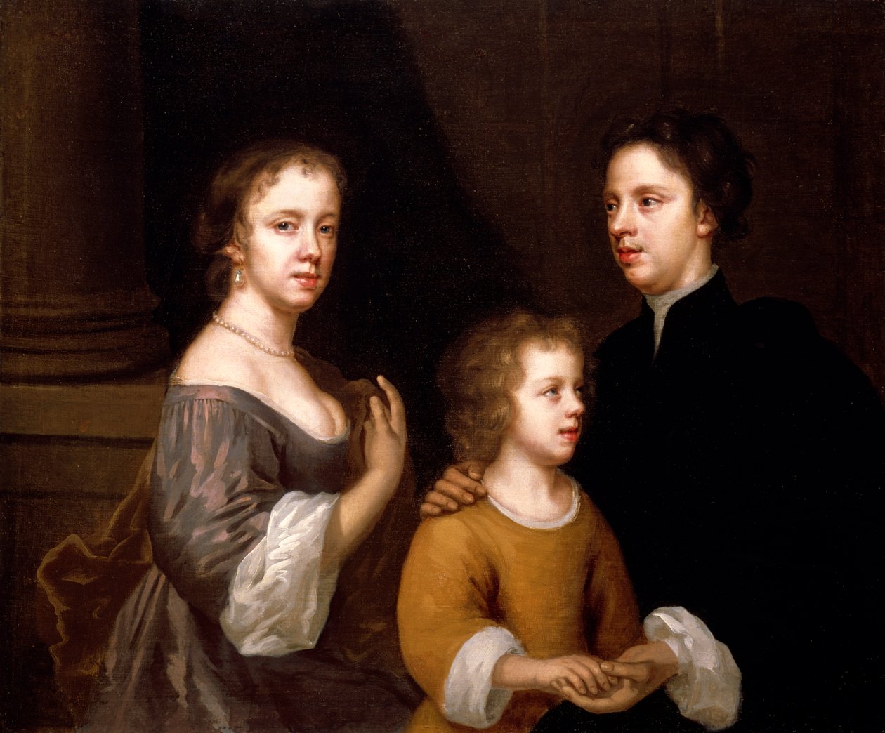 Autorretrato con su esposo, Charles y su hijo, Bartholomew, c.1659-60 de Mary Beale