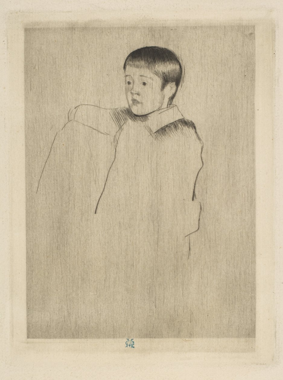 Robert sentado, mirando a la izquierda de Mary Cassatt
