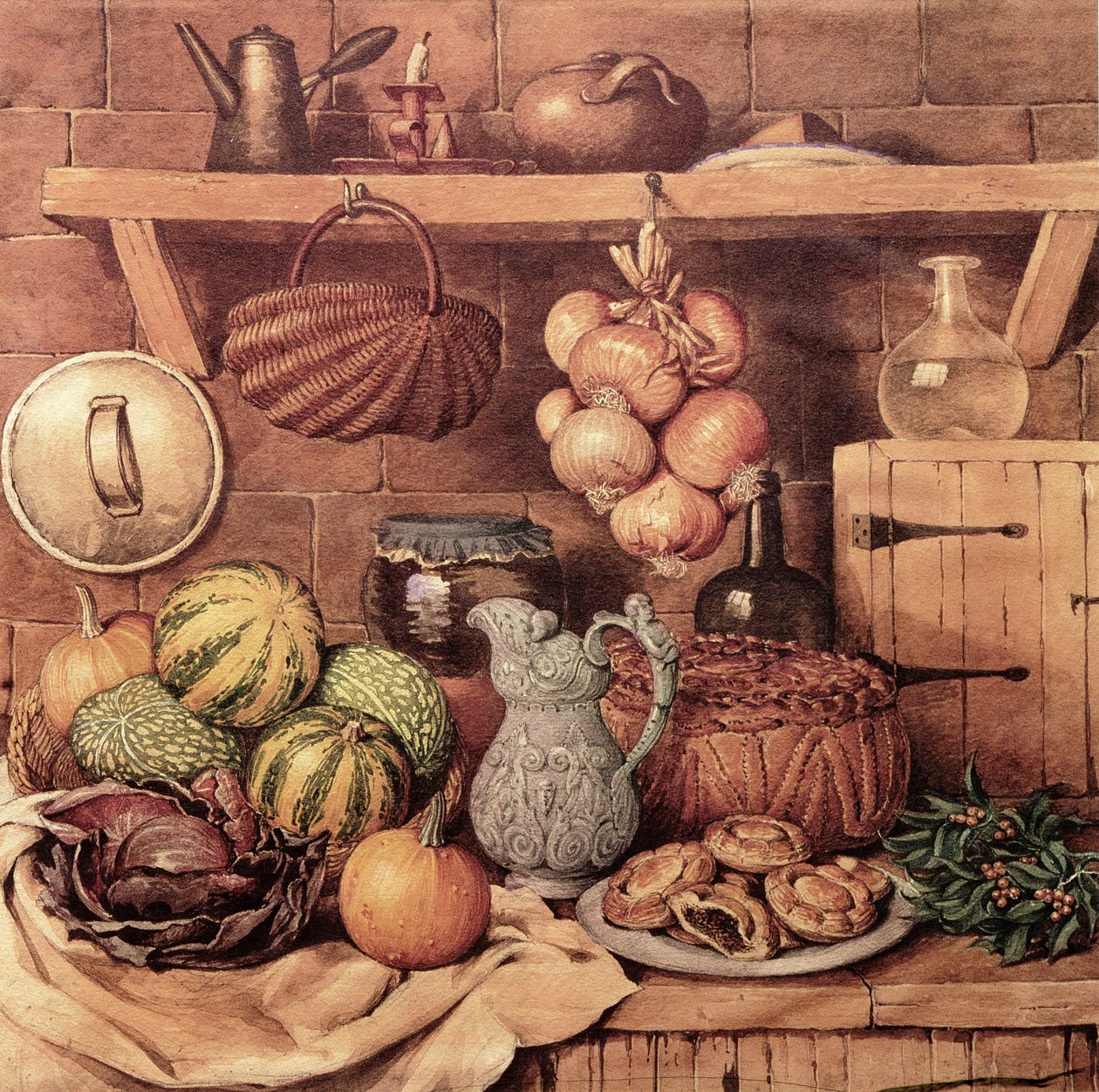 Naturaleza muerta con comida navideña de Mary Ellen Best