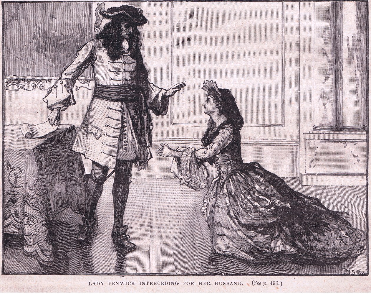 Lady Fenwick intercediendo por su esposo AD 1696 de Mary L. Gow
