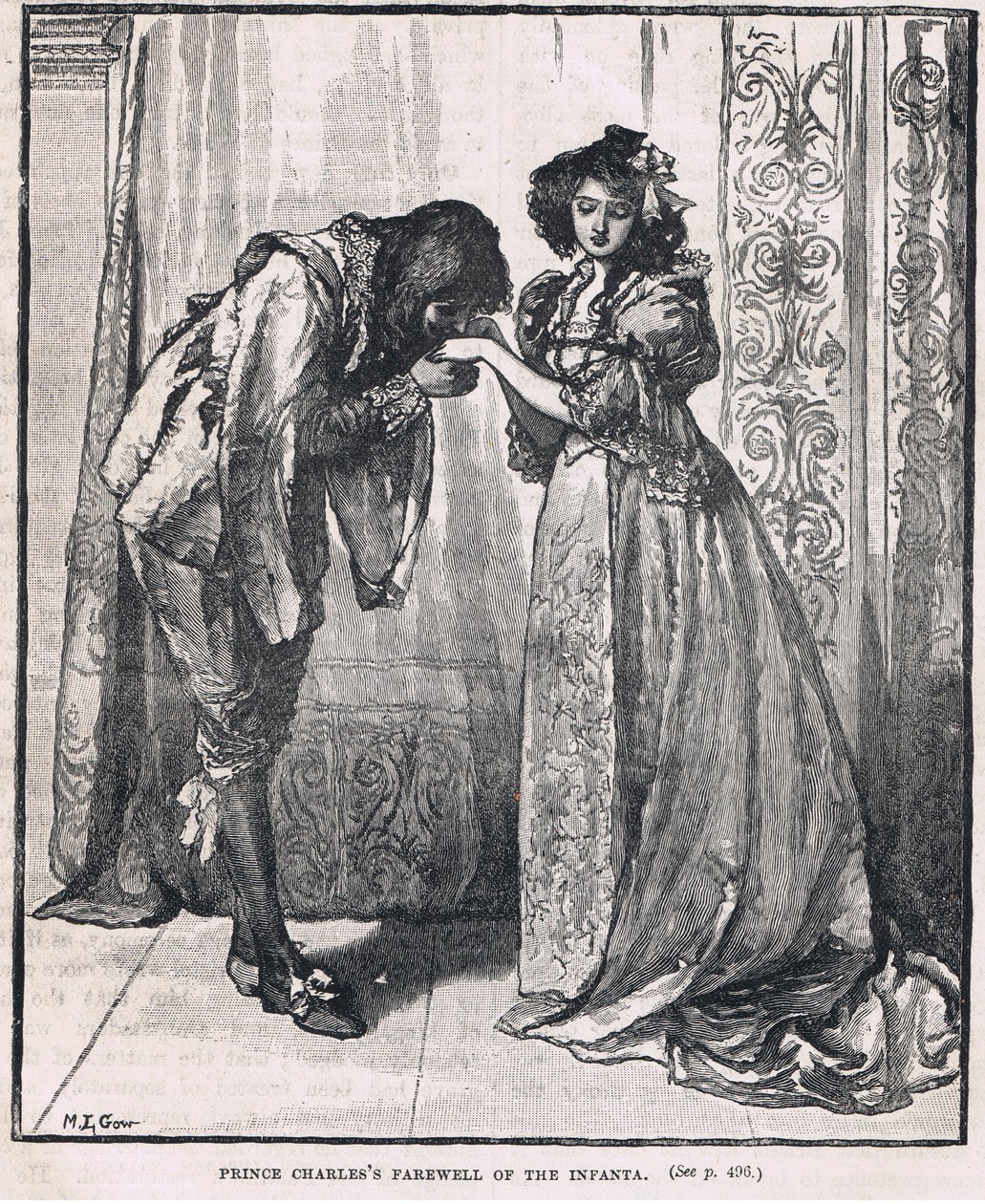 Despedida del Príncipe Carlos de la Infanta, 1623 de Mary L. Gow