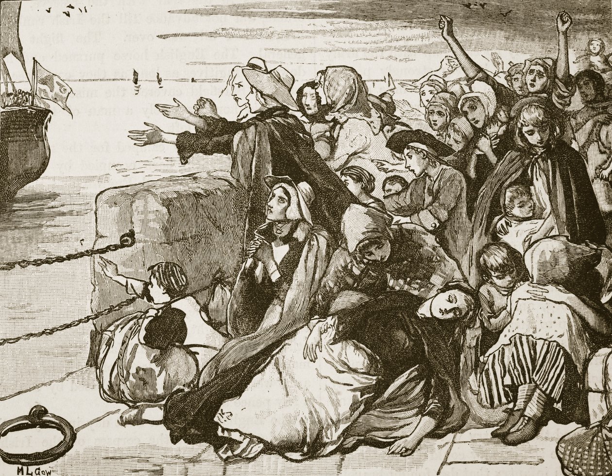 Escena en la remoción de los soldados irlandeses de Limerick, ilustración de 