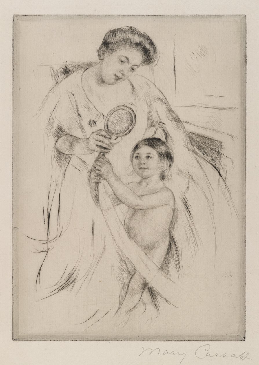 La Glace a Main, c.1905 de Mary Cassatt