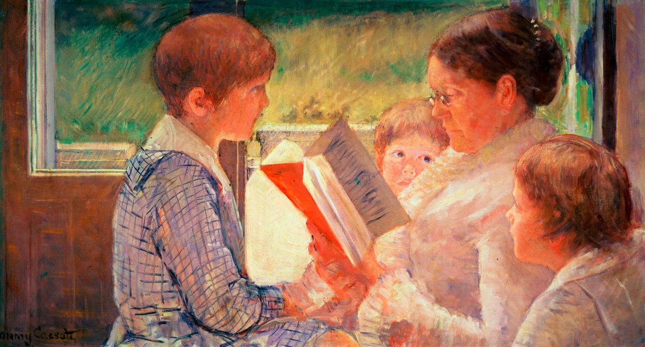 La Sra. Cassatt leyendo a sus nietos, 1888 de Mary Cassatt