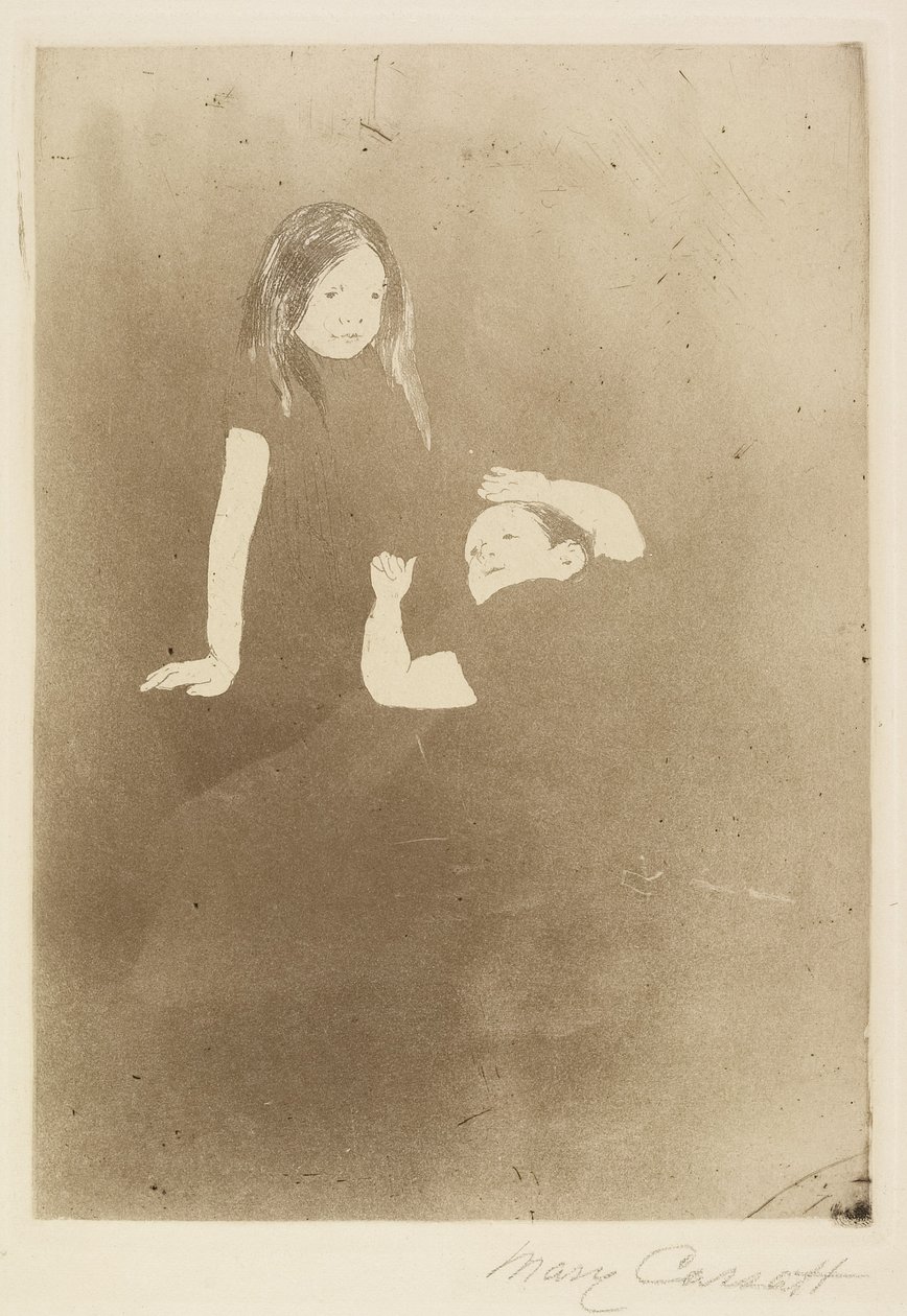 Dos niños en el césped, c. 1887 de Mary Cassatt
