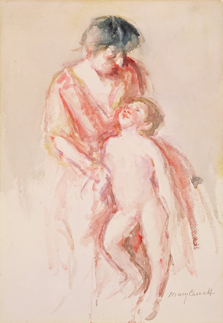 Mujer con un niño desnudo a su lado de Mary Cassatt