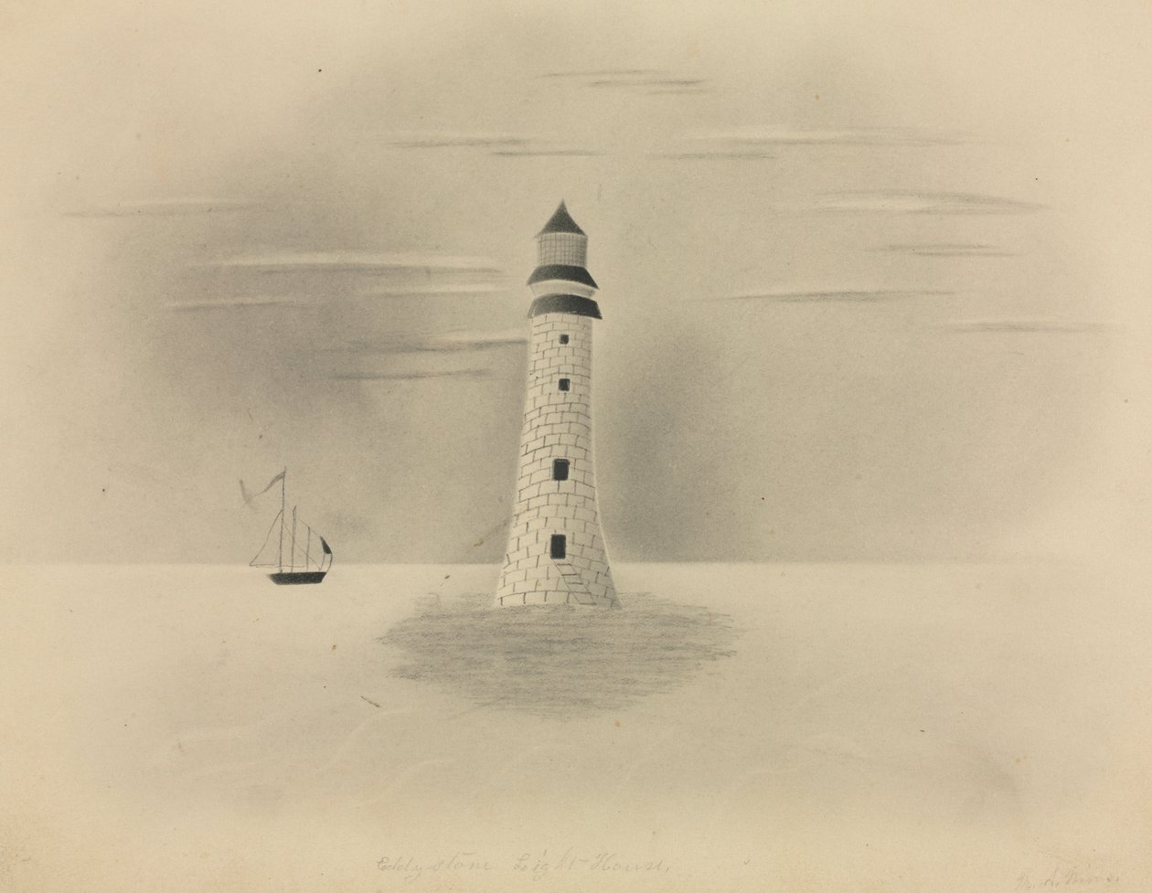 Faro de Eddystone, 1840 de Mary Altha Nims
