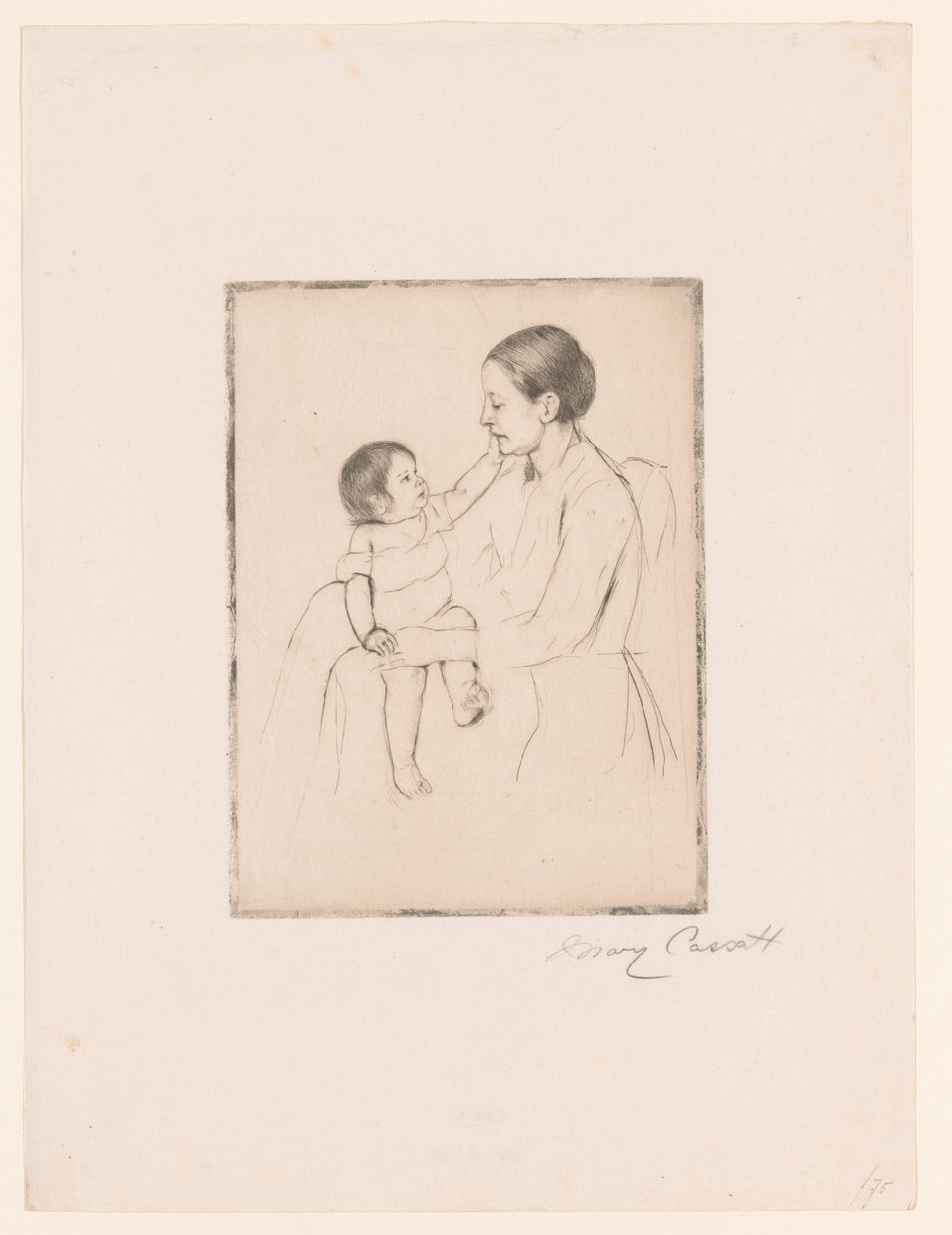 De liefkozing
La caricia
Madre e hijo de Mary Cassatt (signed by artist)
