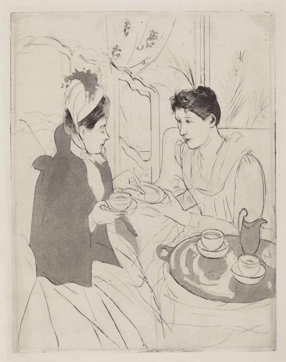 Fiesta de té por la tarde, 1890-1891 de Mary Cassatt