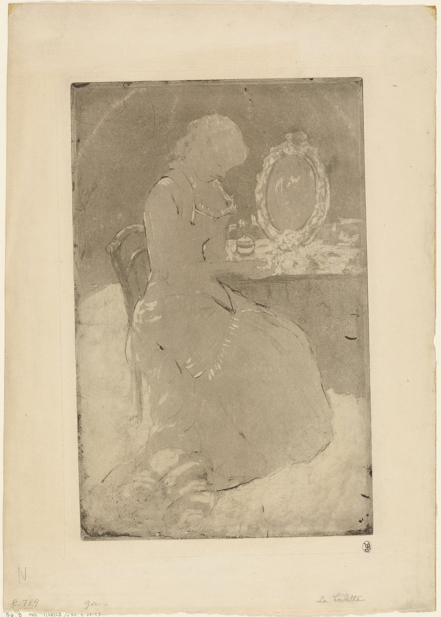 En la mesa de tocador de Mary Cassatt