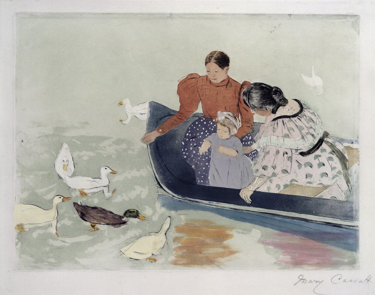 Dando de comer a los patos de Mary Cassatt