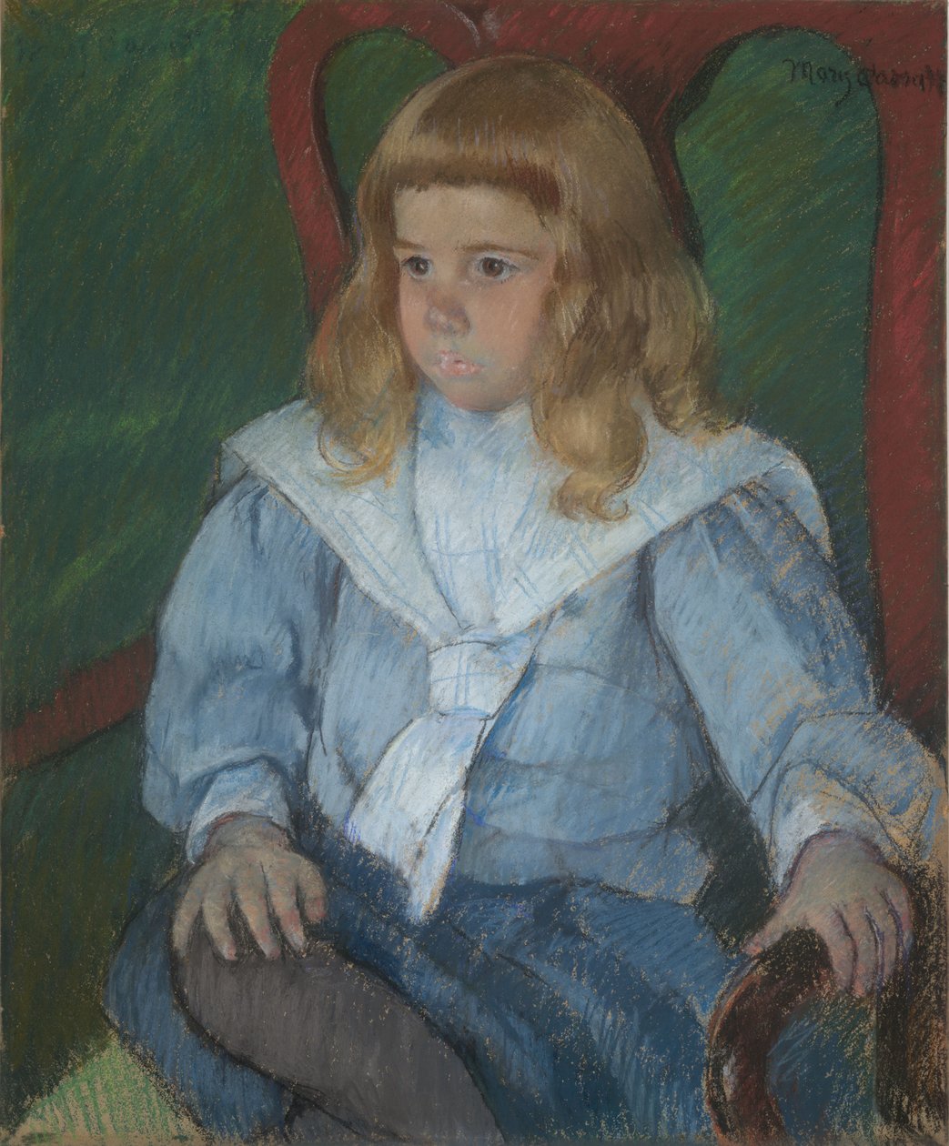 Niño con rizos dorados de Mary Cassatt