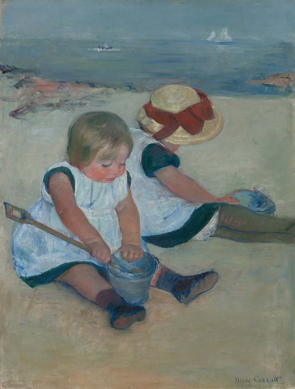 Niños jugando en la playa de Mary Cassatt