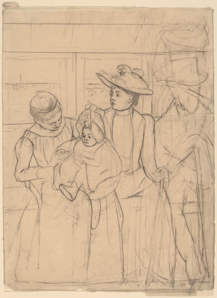En el ómnibus [recto], c. 1891 de Mary Cassatt
