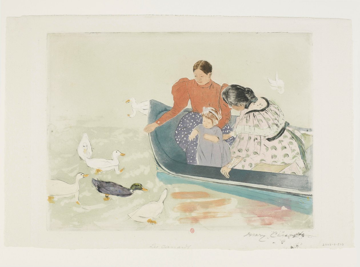 La comida de los patos de Mary Cassatt