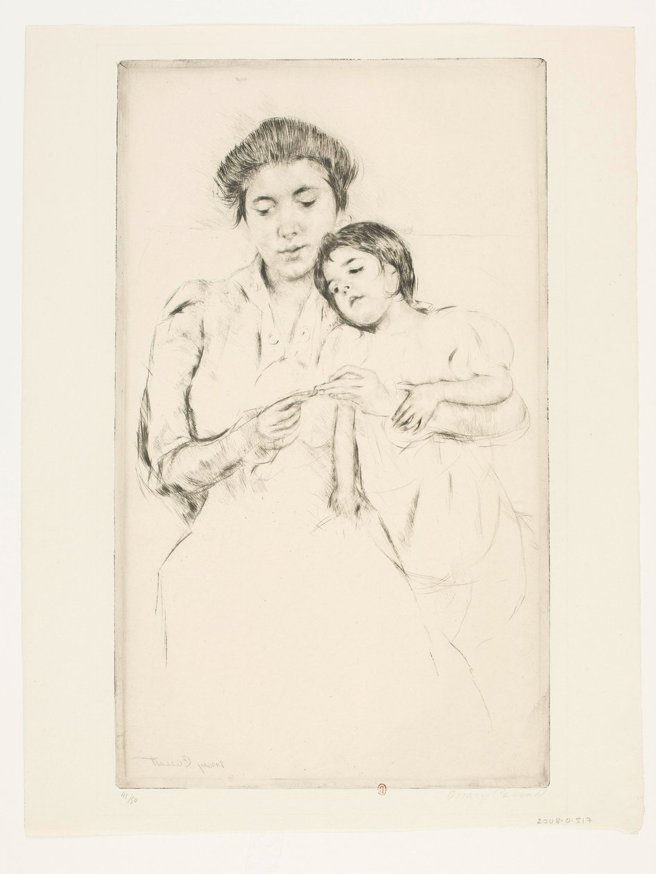 Lección de ganchillo de Mary Cassatt