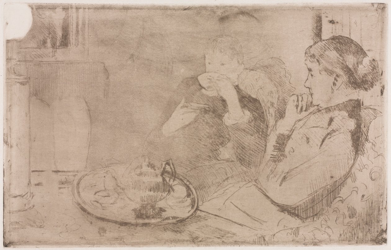 Lydia y su madre tomando té, c. 1880 de Mary Cassatt