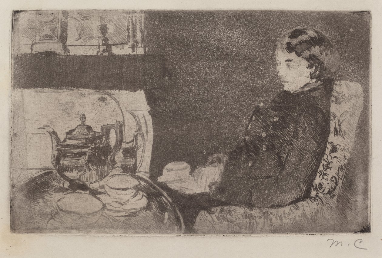 Lydia en el té de la tarde, 1882 de Mary Cassatt